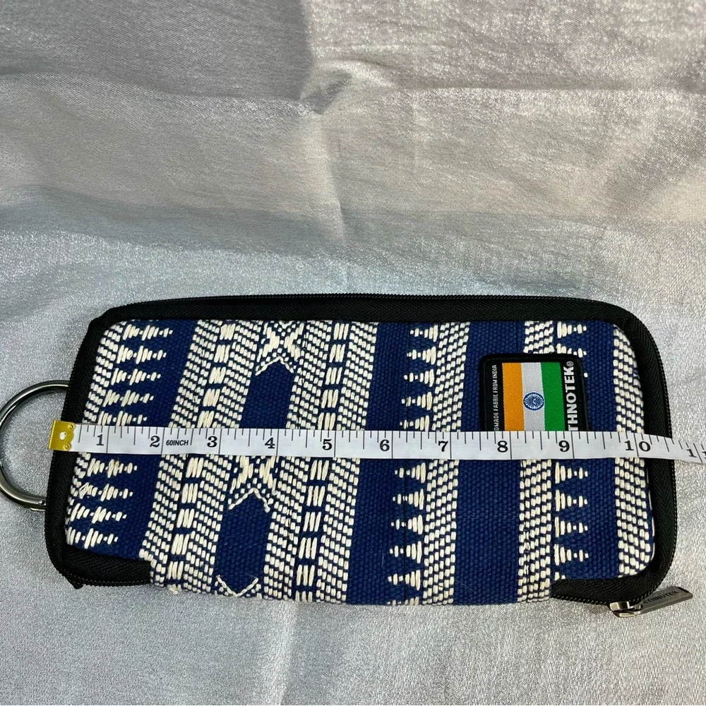 ETHNOTEK Boho wristlet wallet document holder embroidered zip around